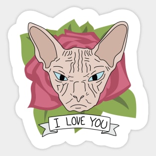 Sphynx cat loves you Sticker